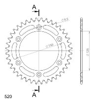 Supersprox aluminio rueda de cadena 520 - 40Z (negro)