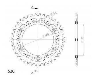 Supersprox Stealth rueda de cadena 520 - 40Z (azul)