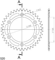 Supersprox aluminio rueda de cadena 520 - 40Z (oro)