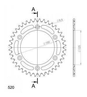 Supersprox Aluminium Chain wheel 520 - 40Z (silver)