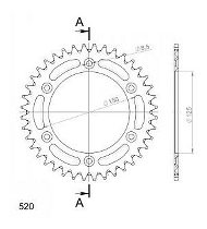 Supersprox aluminium roue d`entrainement 520 - 40Z (argent)