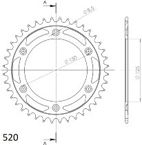 Supersprox acero rueda de cadena 520 - 41Z (negro)