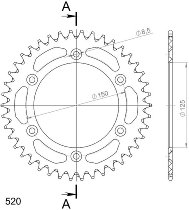 Supersprox alluminio rocchetto per catena 520 - 42Z (azurro)