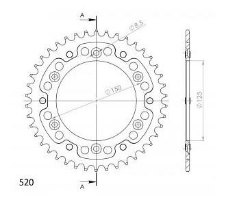 Supersprox Stealth rueda de cadena 520 - 42Z (azul)