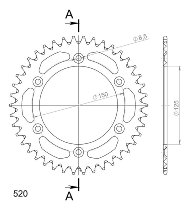 Supersprox aluminium roue d`entrainement 520 - 42Z (or)