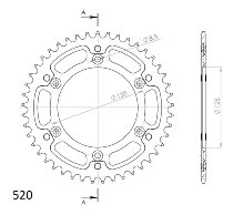 Supersprox Stealth rocchetto per catena 520 - 45Z (nero)