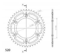 Supersprox Stealth rueda de cadena 520 - 45Z (argénteo)