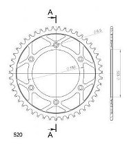 Supersprox acciaio rocchetto per catena 520 - 47Z (nero)