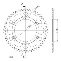 Supersprox alluminio rocchetto per catena 520 - 47Z (nero)