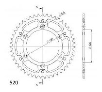 Supersprox Stealth rocchetto per catena 520 - 47Z (arancio)