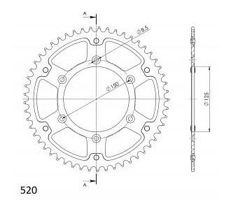 Supersprox Stealth rocchetto per catena 520 - 53Z (nero)