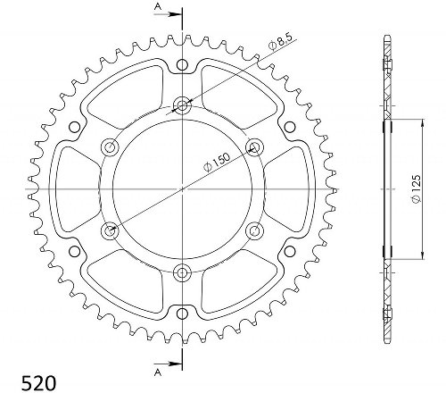 Supersprox Stealth-Kettenrad 520 - 54Z (gold)