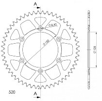 Supersprox alluminio rocchetto per catena 520 - 56Z (nero)