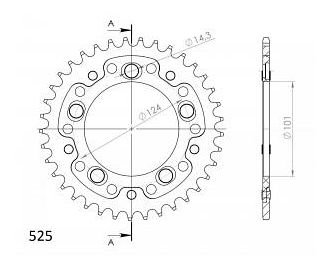 Supersprox Stealth rocchetto per catena 525 - 38Z (nero)