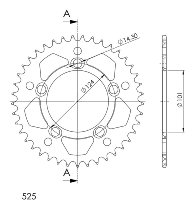 Supersprox aluminio rueda de cadena 525 - 39Z (negro)