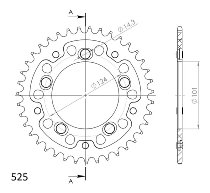 Supersprox Stealth Chain wheel 525 - 39Z (gold)