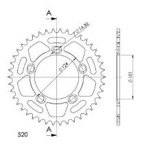 Supersprox alluminio rocchetto per catena 525 - 42Z (nero)