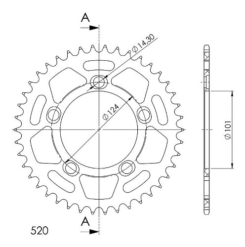 Supersprox alluminio rocchetto per catena 525 - 42Z