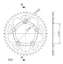 Supersprox aluminio rueda de cadena 525 - 42Z (anaranjado)