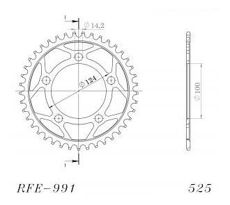 Supersprox acier roue d`entrainement 525 - 43Z (noir)