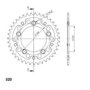 Supersprox Stealth Chain wheel 520 - 39Z (red)