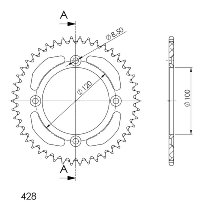 Supersprox alluminio rocchetto per catena 428 - 46Z (nero)