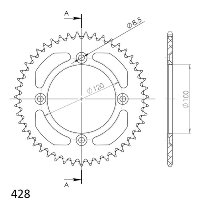 Supersprox Alu-Kettenrad 428 - 47Z (blau)