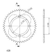 Supersprox aluminium roue d`entrainement 428 - 48Z (noir)