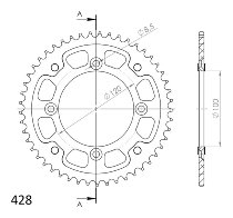 Supersprox Stealth Chain wheel 428 - 48Z (black)