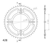 Supersprox Stealth rocchetto per catena 428 - 50Z (nero)