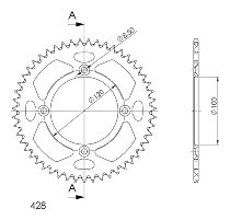 Supersprox Aluminium Chain wheel 428 - 50Z (gold)