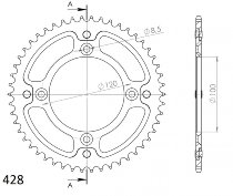 Supersprox Stealth rocchetto per catena 428 - 53Z (azurro)