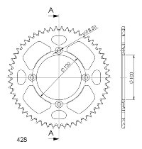 Supersprox aluminium roue d`entrainement 428 - 54Z (noir)