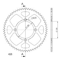 Supersprox aluminium roue d`entrainement 428 - 63Z (noir)