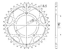 Supersprox acier roue d`entrainement 530 - 38Z (noir)