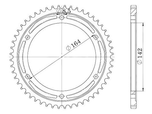 Supersprox acciaio rocchetto per catena 428 - 52Z (nero)