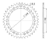 Supersprox acciaio rocchetto per catena 520 - 46Z (nero)