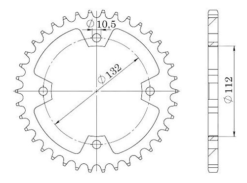 Supersprox acciaio rocchetto per catena 520 - 36Z (nero)