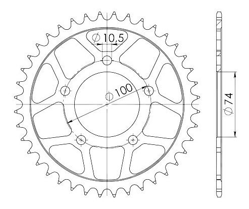 Supersprox acier roue d`entrainement 520 - 39Z (noir)