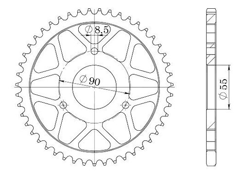 Supersprox Steel Chain wheel 420 - 47Z (black)