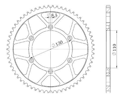 Supersprox Steel Chain wheel 420 - 62Z (black)