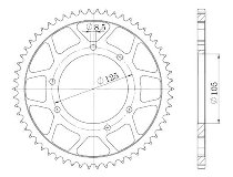 Supersprox Steel Chain wheel 420 - 44Z (black)