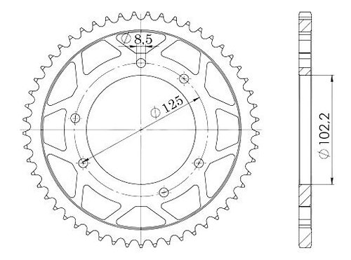 Supersprox Steel Chain wheel 420 - 45Z (black)