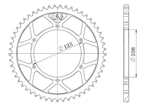 Supersprox acier roue d`entrainement 420 - 52Z (noir)