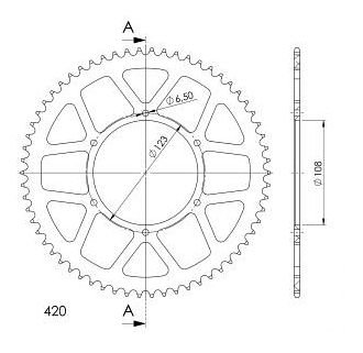 Supersprox alluminio rocchetto per catena 420 - 62Z (rosso)