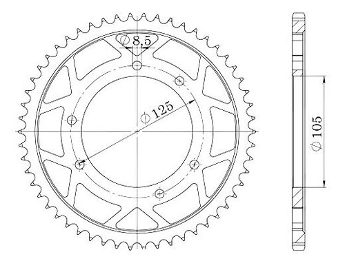 Supersprox acier roue d`entrainement 428 - 48Z (noir)