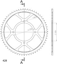 Supersprox acier roue d`entrainement 428 - 63Z (noir)