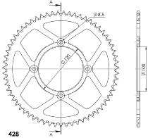 Supersprox aluminium roue d`entrainement 428 - 63Z (rouge)