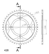 Supersprox acciaio rocchetto per catena 428 - 46Z (nero)