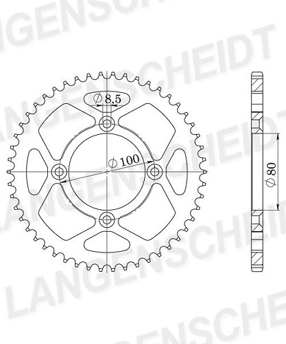 Supersprox acier roue d`entrainement 428 - 49Z (noir)